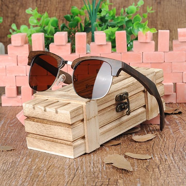 Lunettes de Soleil Monture Bois Natural Tendance