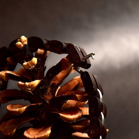 Bracelet Personnalisable en Bois Noir Fermeture