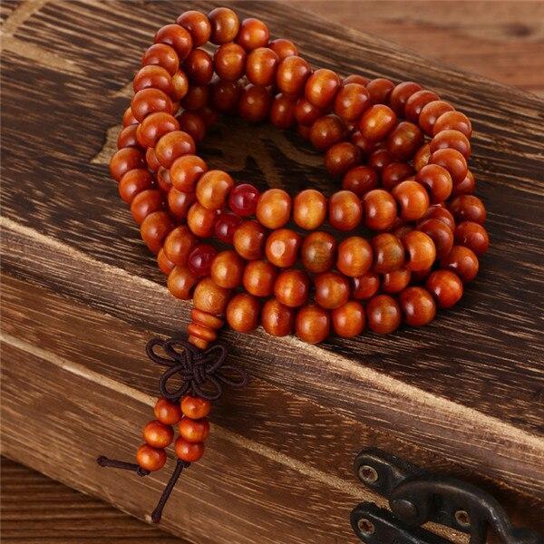 Bracelet de Perles en Bois Orange