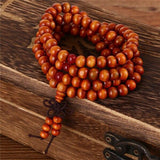 Bracelet de Perles en Bois Orange