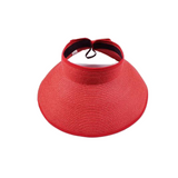 Chapeau de Paille Tendance Pliable Rouge