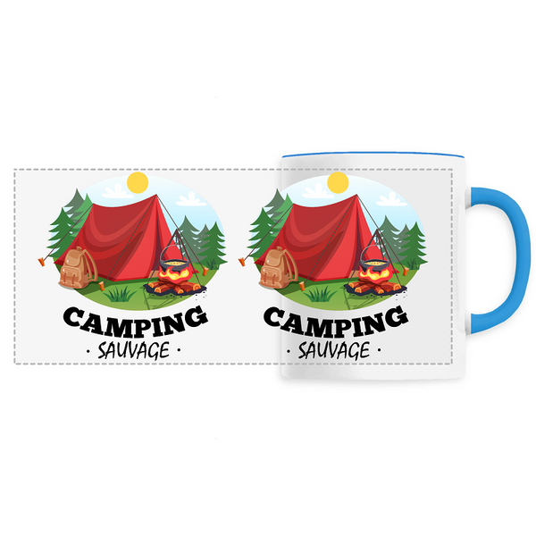 Tasse Bleue Ceramique  Camping Sauvage