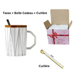 Tasse Geometrique en céramique et Bambou Tendance cadeau